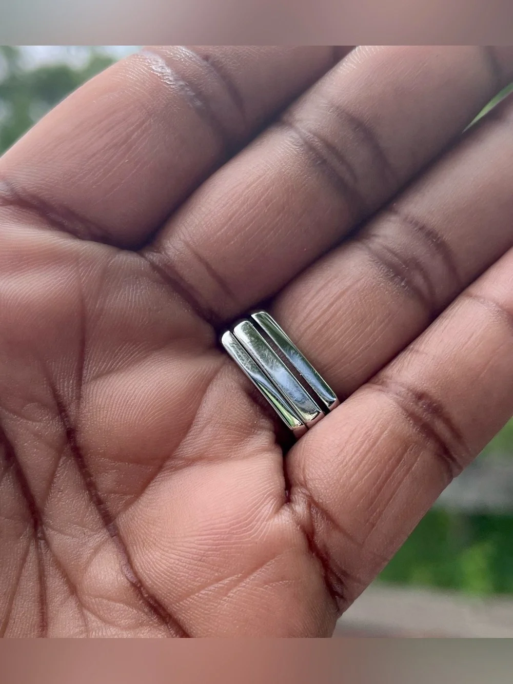 White Gold Plated Ring Size 8 Green